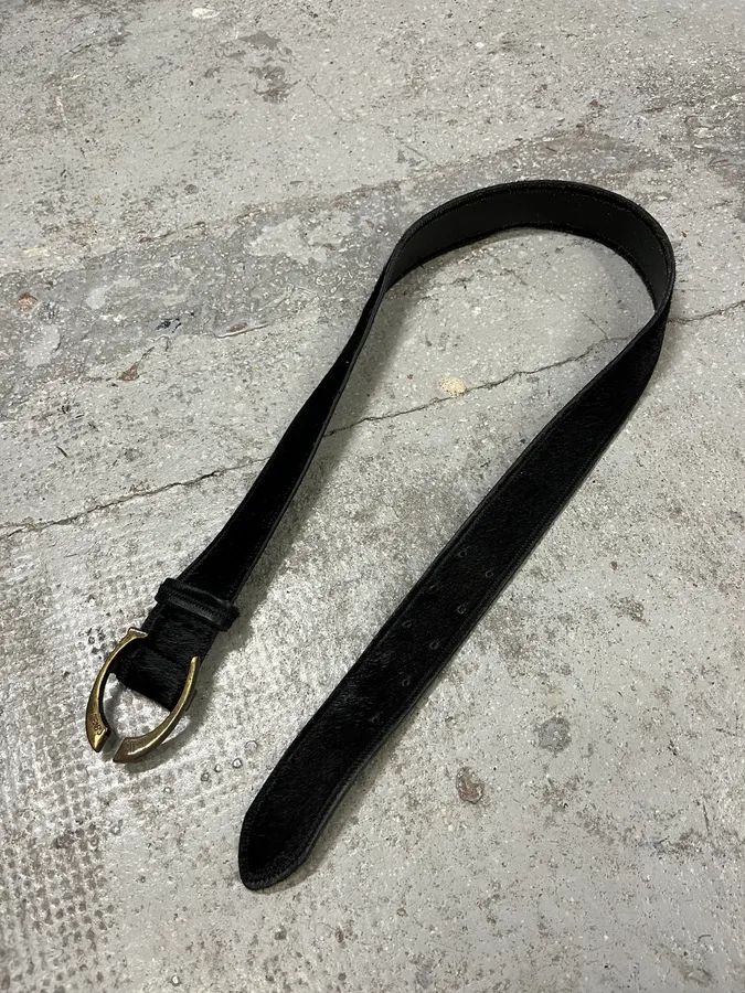 SS2004 Cavalli Black Pony Hair Leather Belt - Image 4