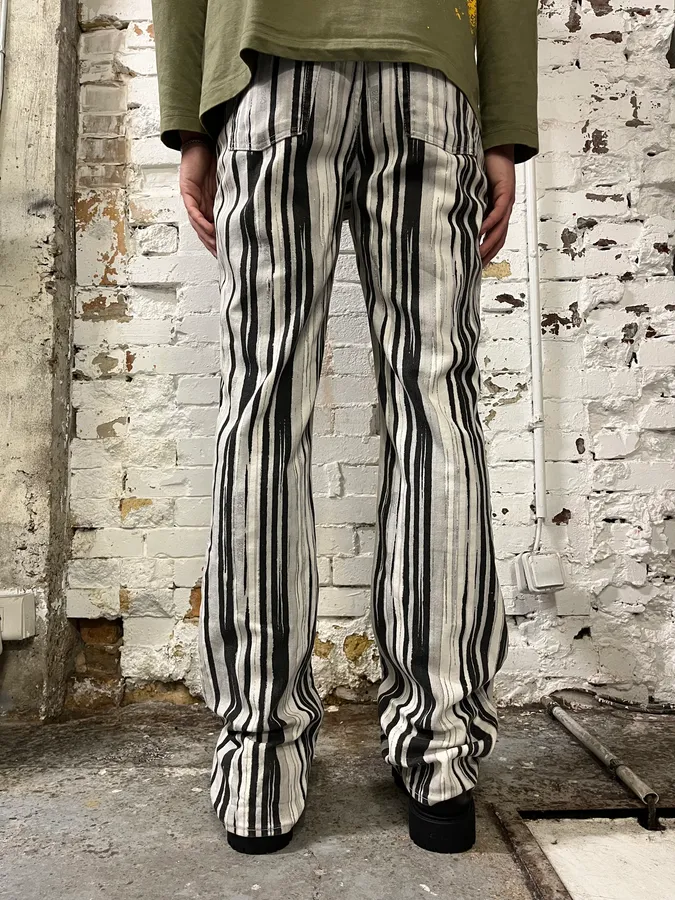 SS2004 Cavalli Black & White Lines Pants - Image 4