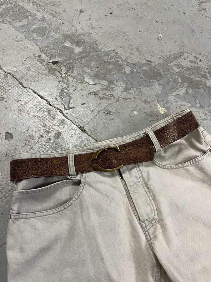 SS2004 Cavalli Brown Leather Belt - Image 2