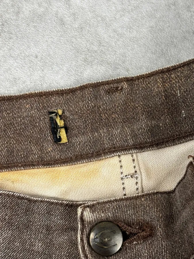 SS2004 Cavalli Brown Overprint Sunset Pants - Image 10
