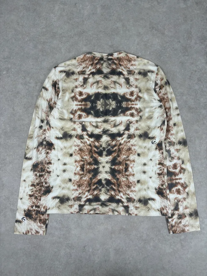 SS2004 Cavalli Cream Animal Print Longsleeve T-Shirt - Image 5
