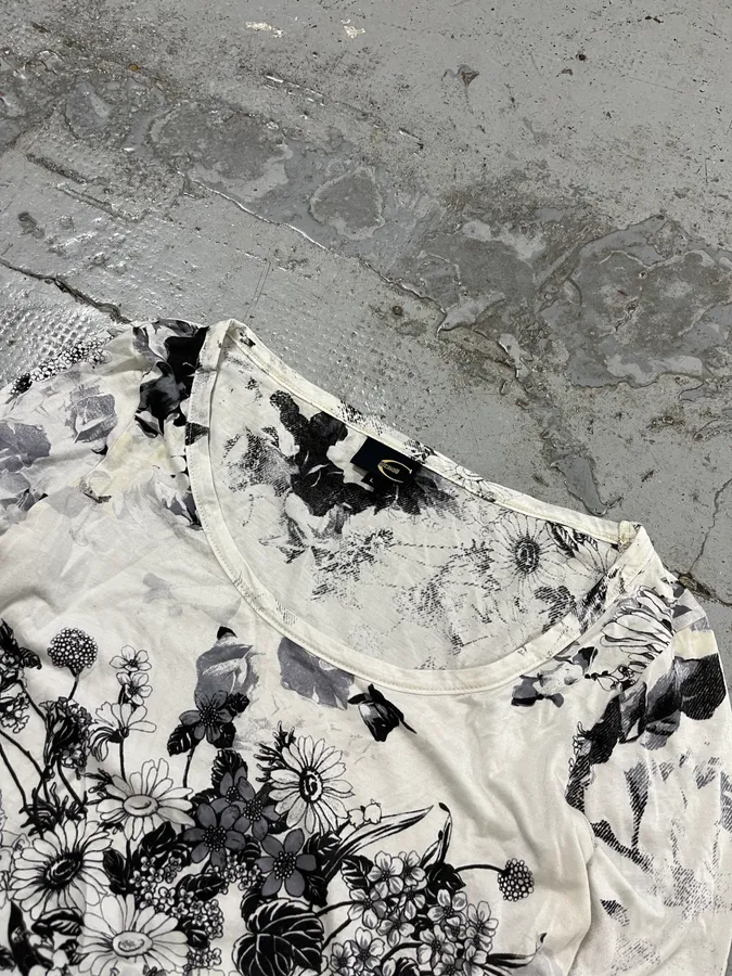 SS2004 Cavalli Floral Black & White Longsleeves - Image 5
