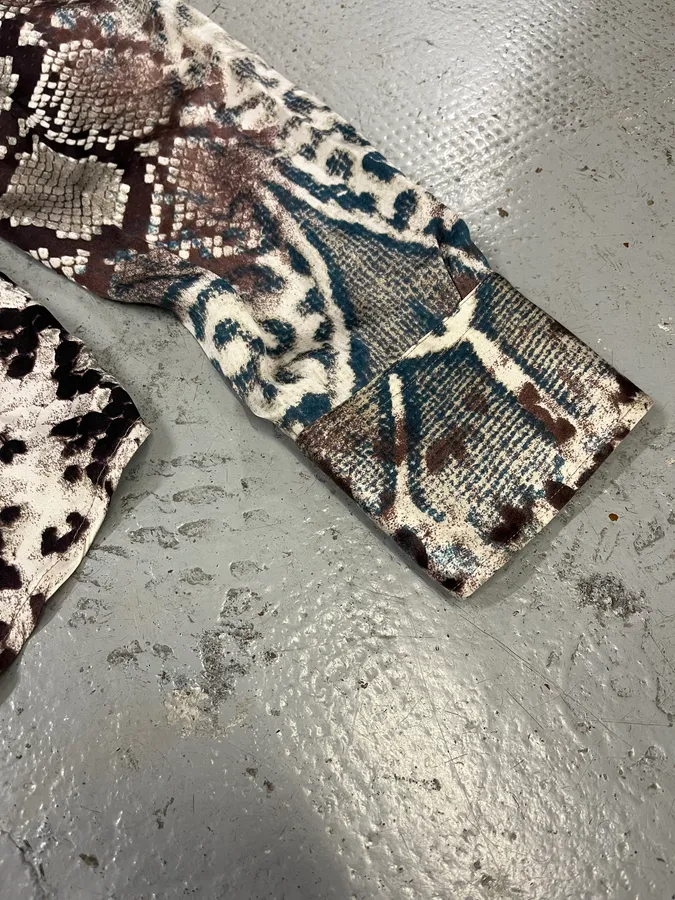 SS2004 Cavalli Mozaic Snakeskin Effect Brown & Blue Shirt - Image 6