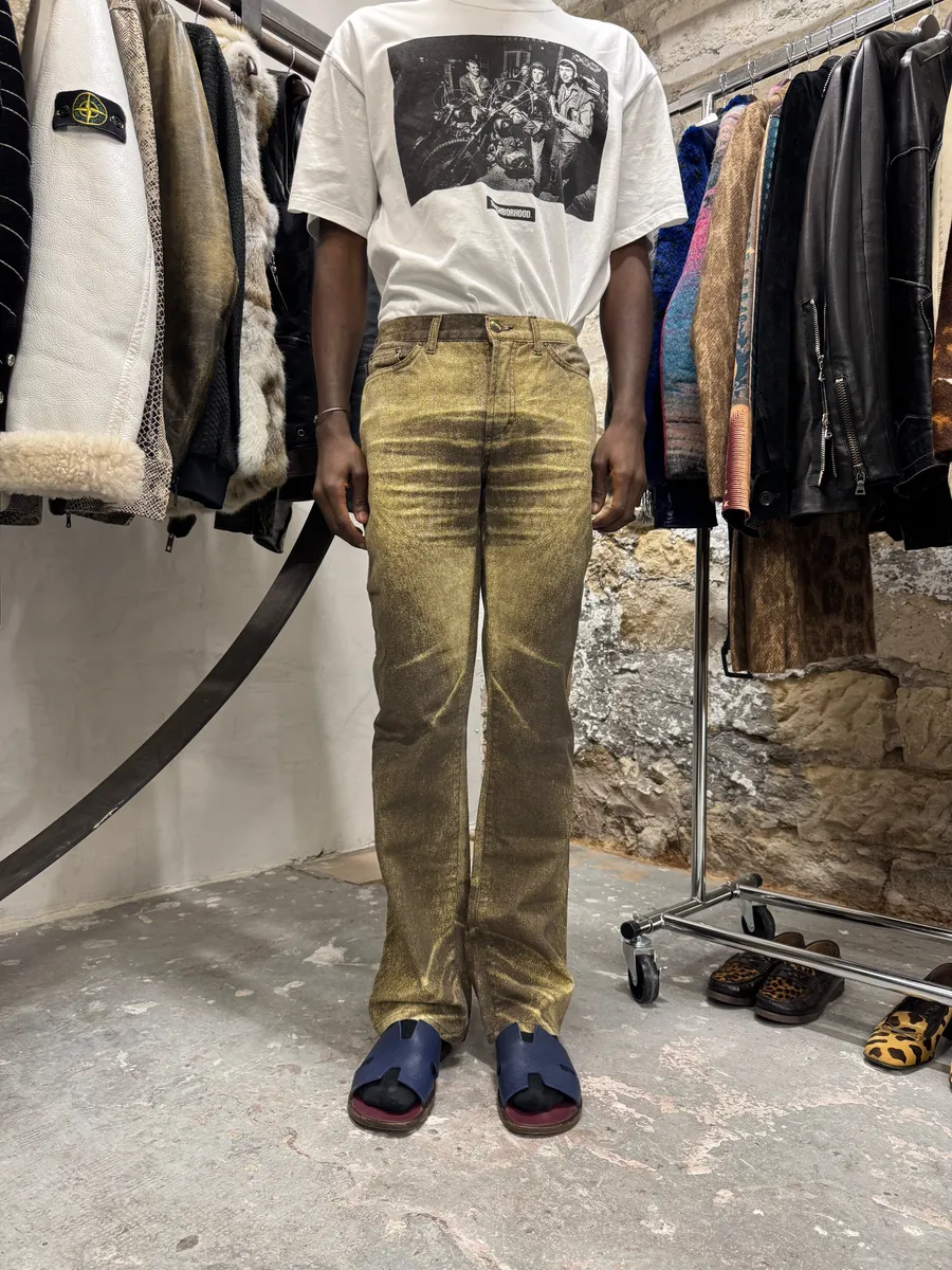 SS2004 Cavalli Shiny Brown Sand Desert Pants - Image 11