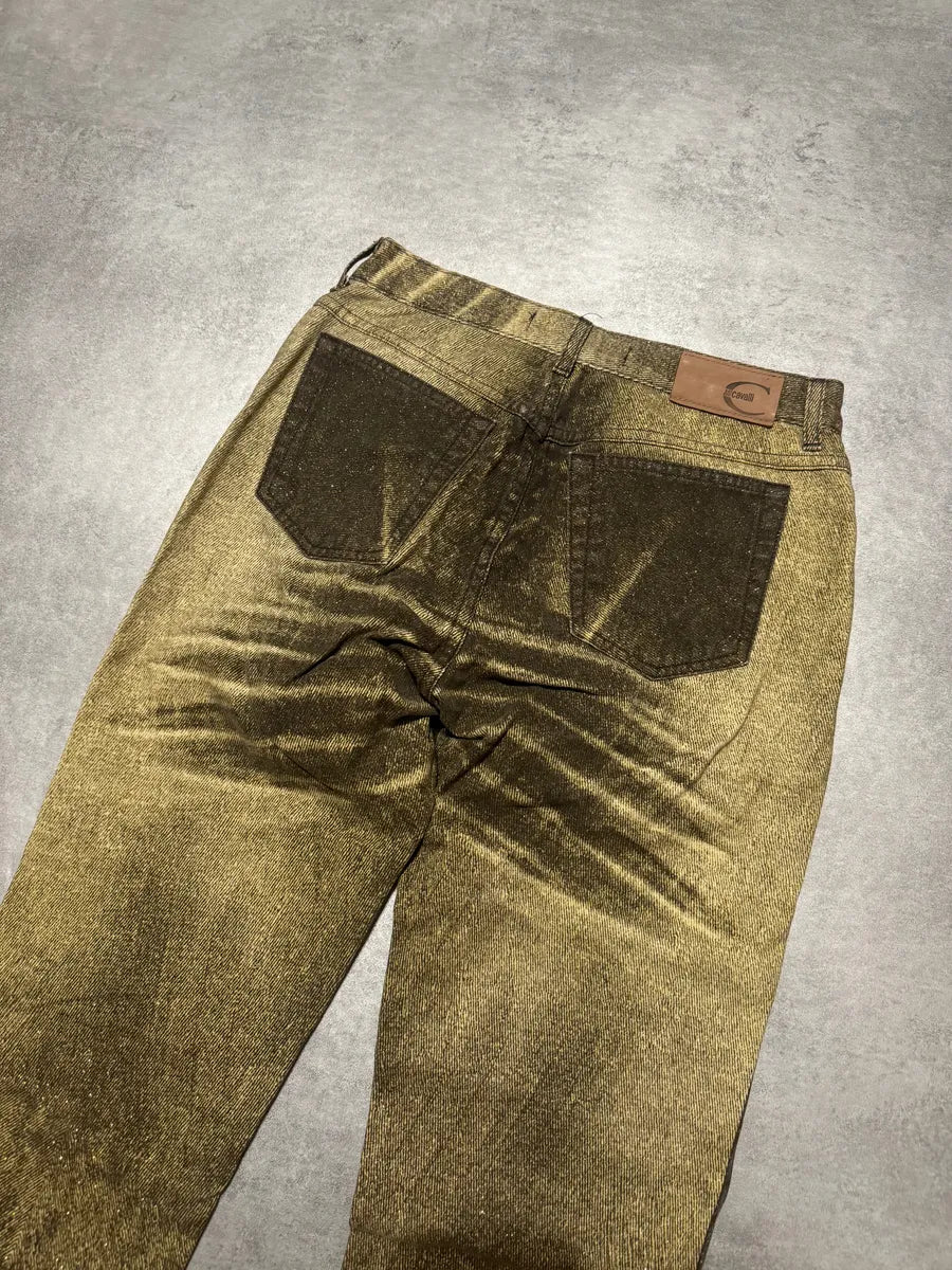 SS2004 Cavalli Shiny Brown Sand Desert Pants - Image 4