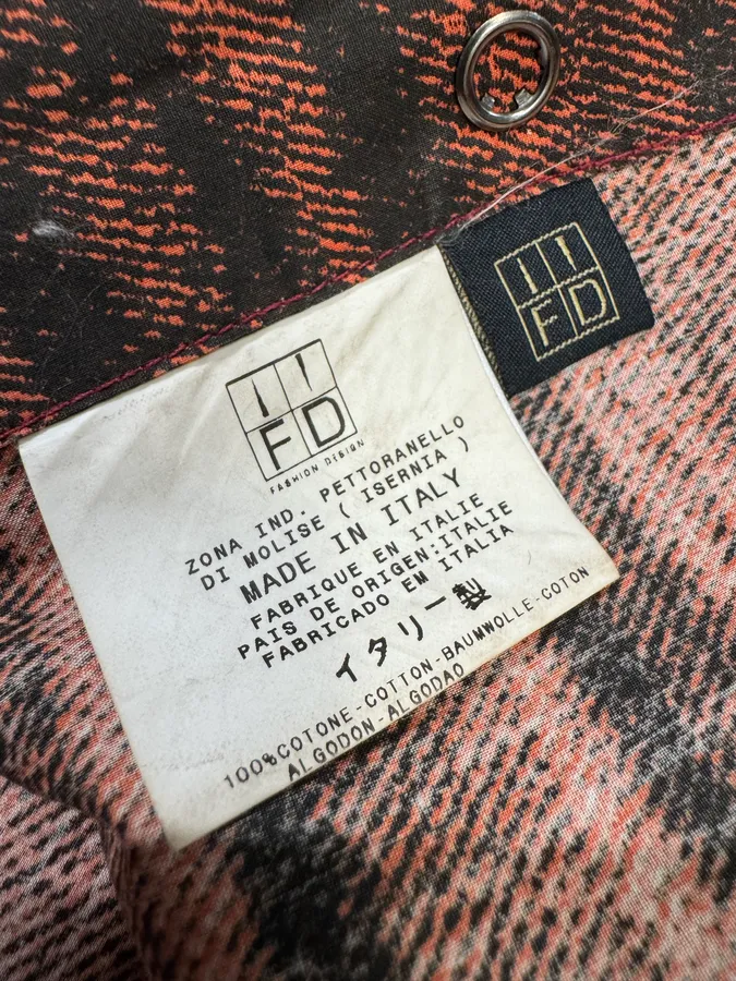 SS2004 Cavalli Sunset Copper Overprint Shirt - Image 7