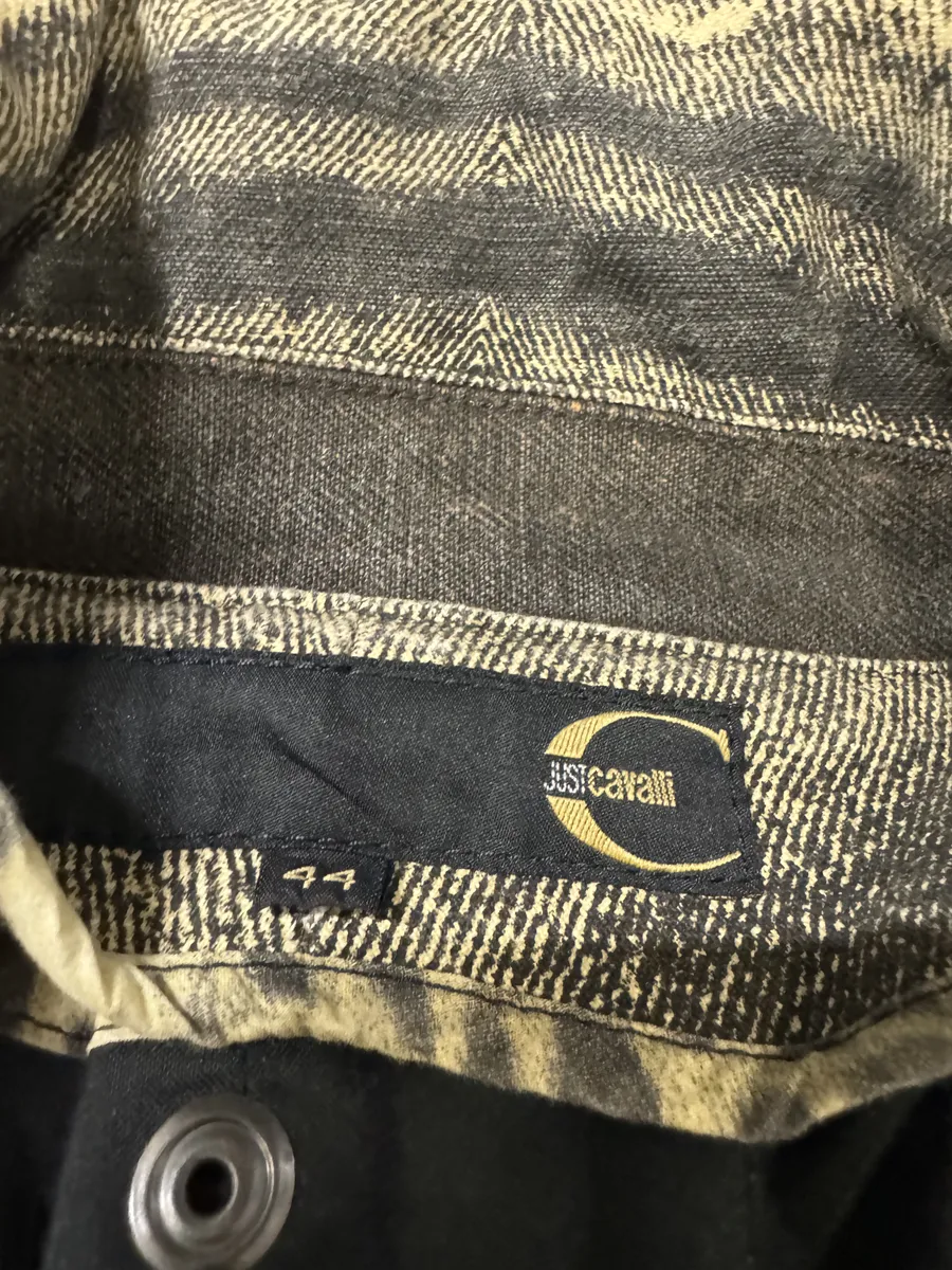 SS2004 Cavalli Sunset Overprint Long Denim Jacket - Image 5