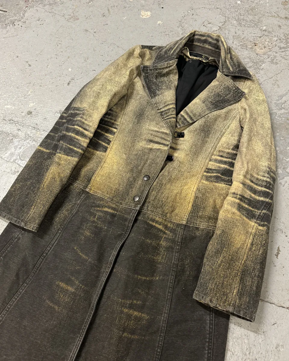 SS2004 Cavalli Sunset Overprint Long Denim Jacket - Image 7