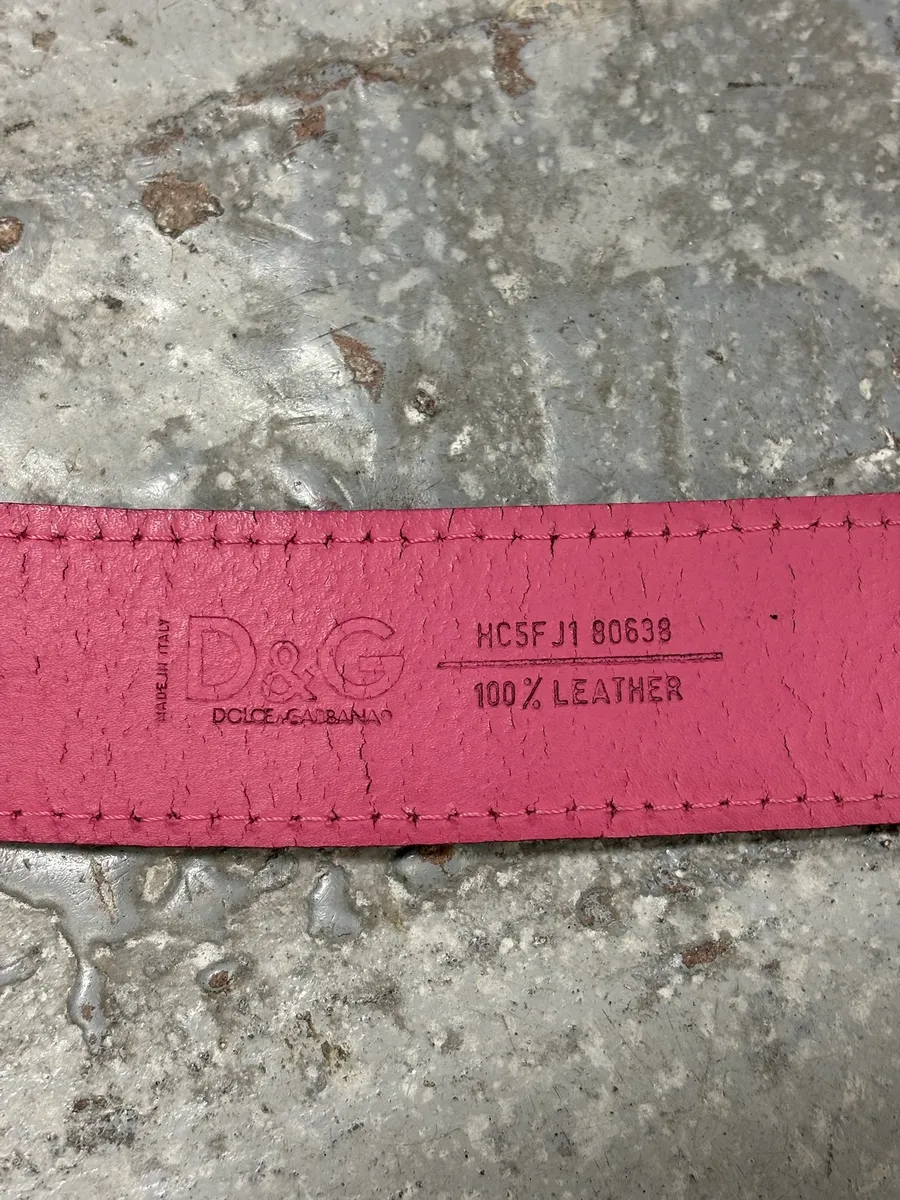 SS2004 Dolce & Gabbana Art Nouveau Pink Leather Belt - Image 8
