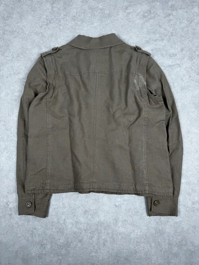 SS2004 Dolce & Gabbana Beige Linen Buttoned Jacket - Image 5