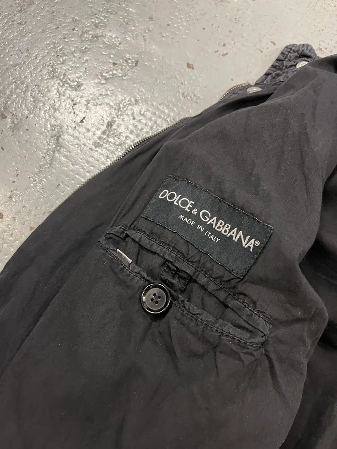 SS2004 Dolce & Gabbana Black Aviator Avant-Garde Jacket - Image 9