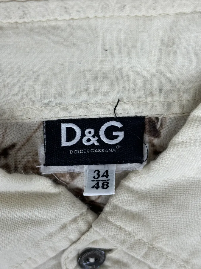 SS2004 Dolce & Gabbana Cream Cotton Floral Shirt - Image 11