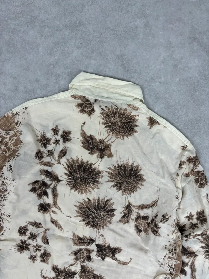 SS2004 Dolce & Gabbana Cream Cotton Floral Shirt - Image 7