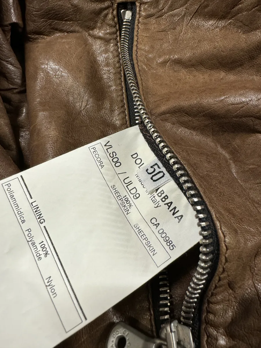 SS2004 Dolce & Gabbana Ninja Brown Multi-Zip Leather Jacket - Image 11