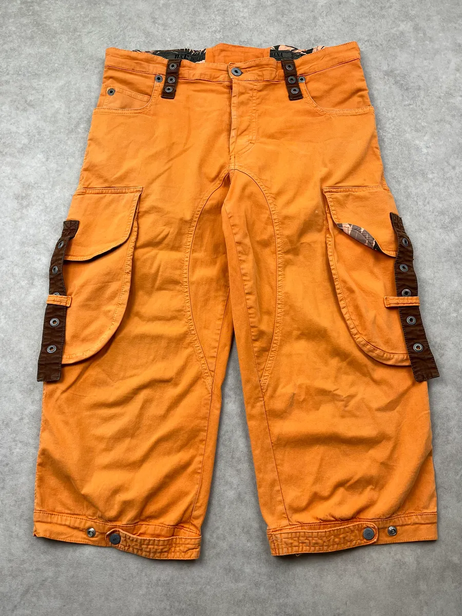 SS2004 Dolce & Gabbana Orange Cargo Parachute Shorts