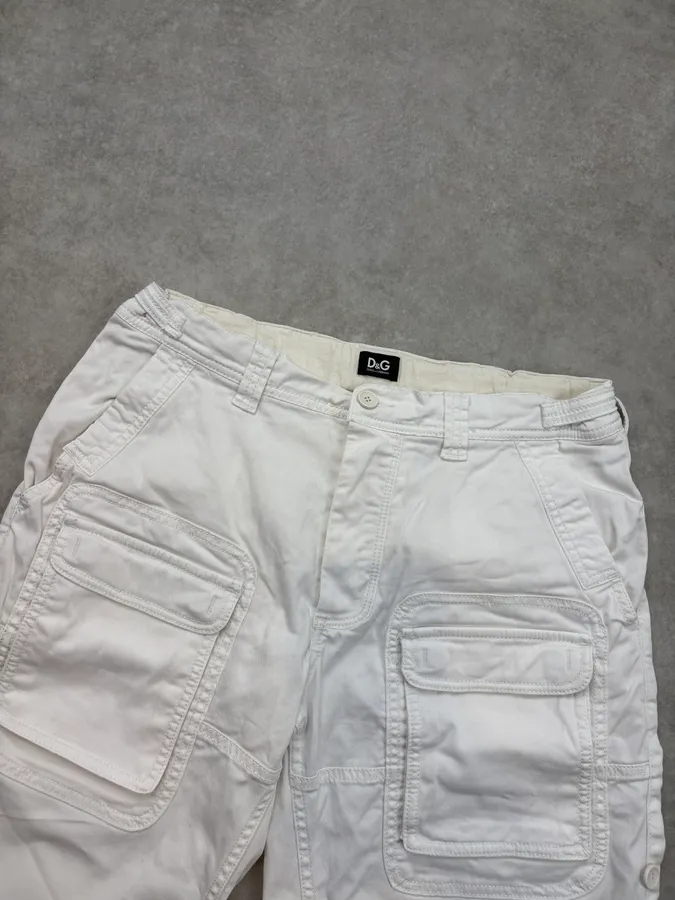 SS2004 Dolce & Gabbana White Cargo Shorts - Image 5