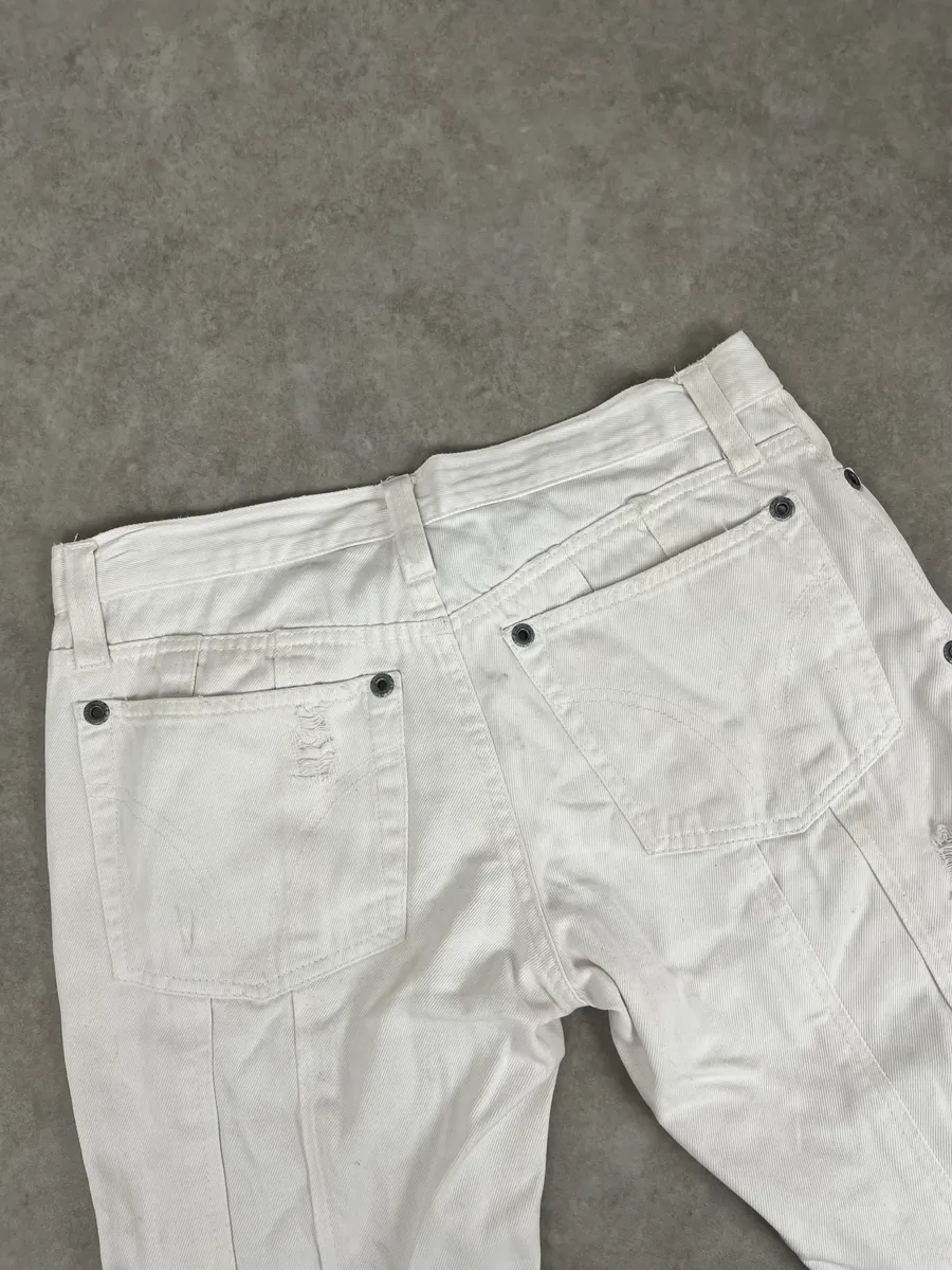 SS2004 Dolce & Gabbana White Distressed Jeans - Image 8