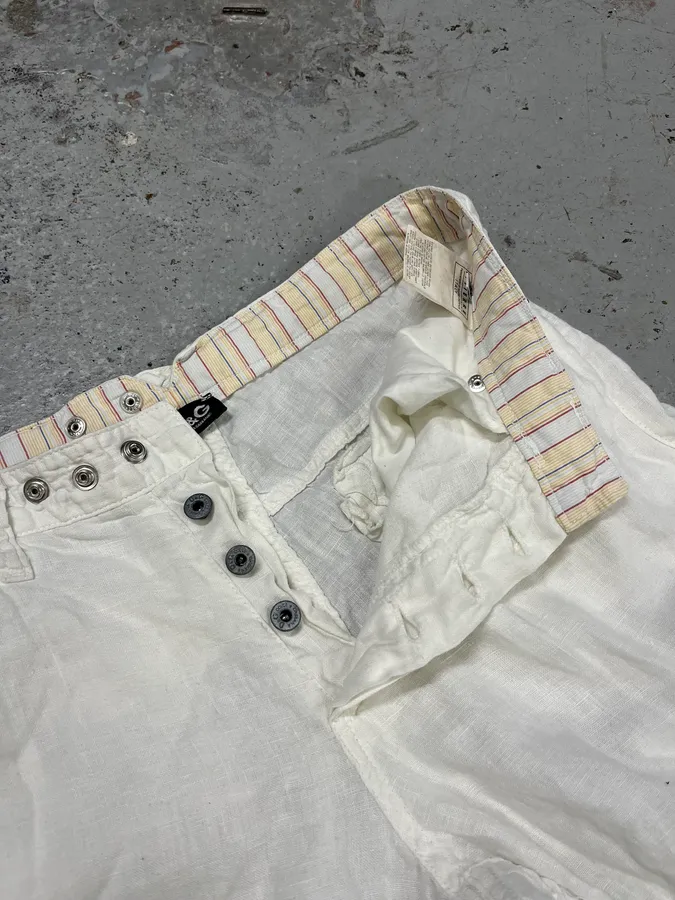 SS2004 Dolce & Gabbana White Linen Cargo Pants - Image 12
