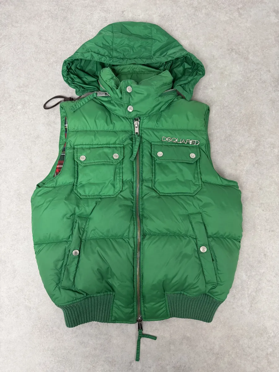 SS2004 Dsquared2 Canadian Green Puffer Vest Jacket