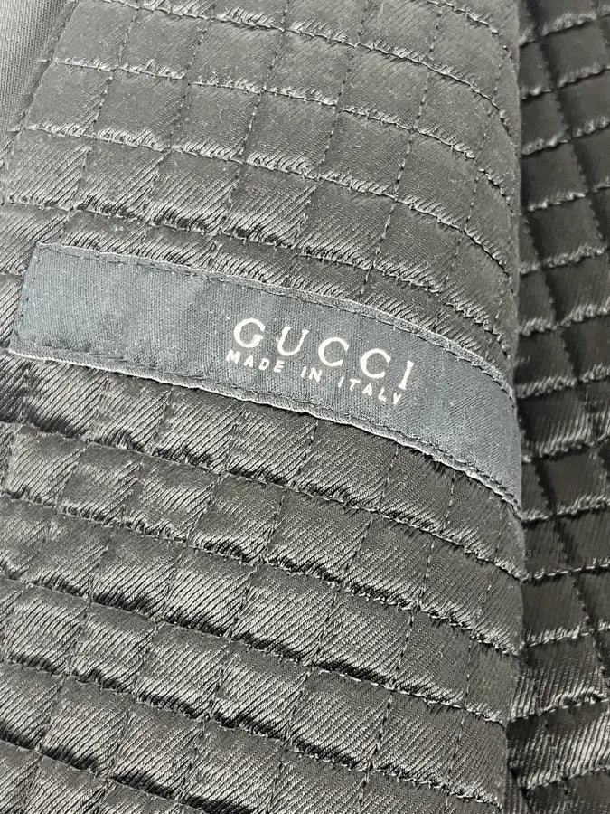 SS2004 Gucci Black Minimalist Nylon Biker Jacket - Image 12