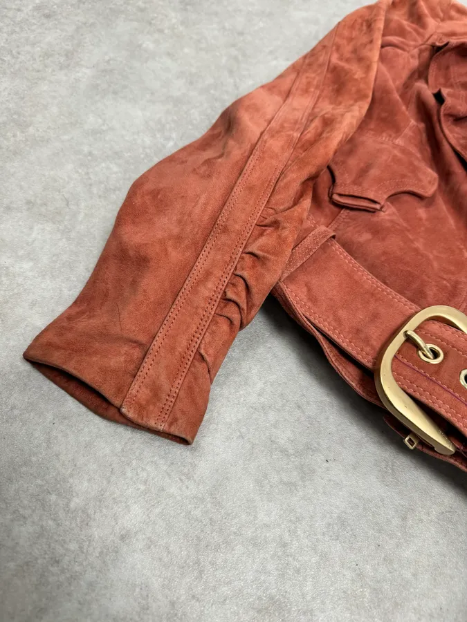 SS2004 Gucci Pink Suede Leather Jacket by Tom Ford - Image 6