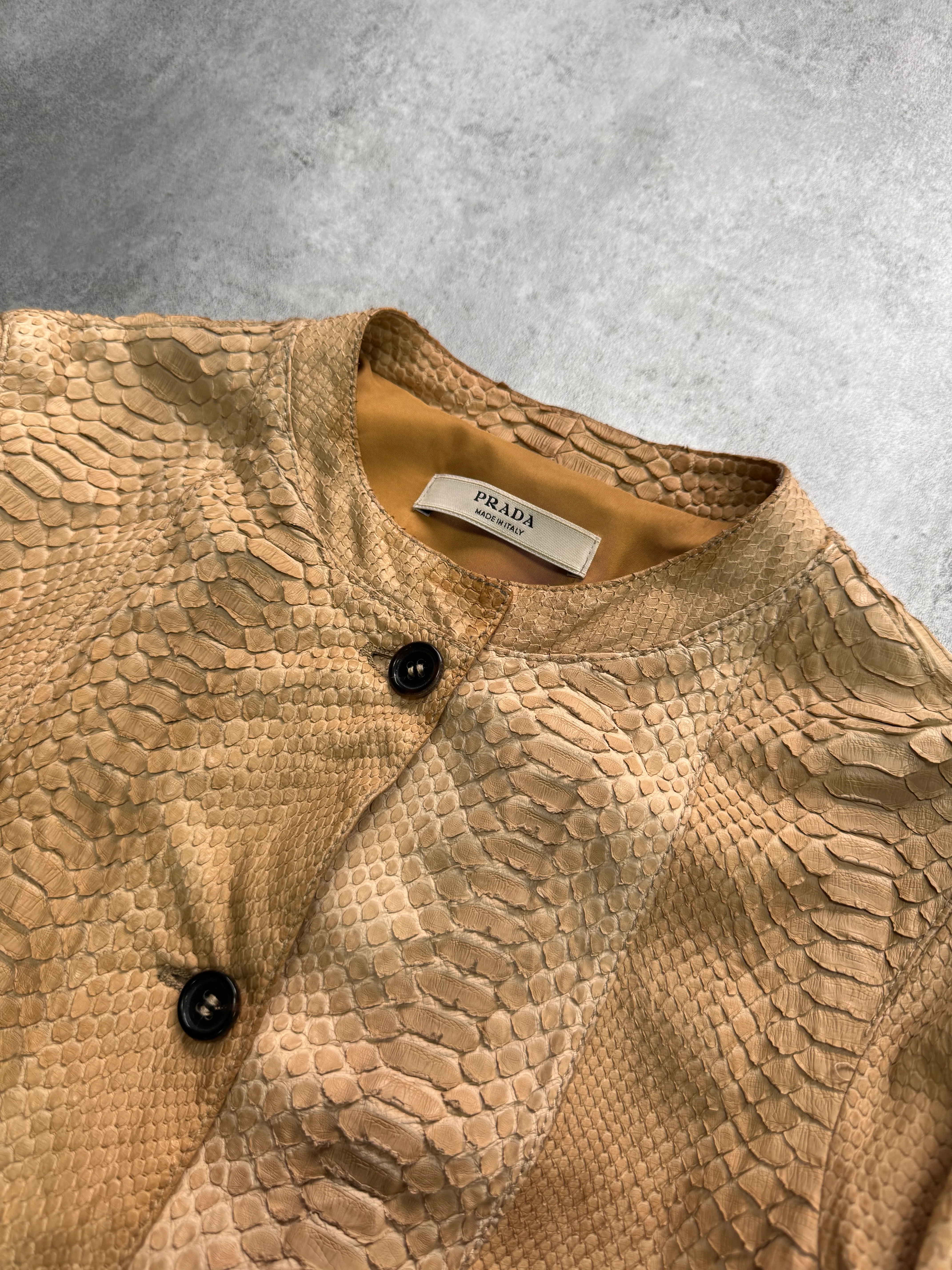 SS2004 Prada Desert Python Leather Jacket (XS) - Image 2