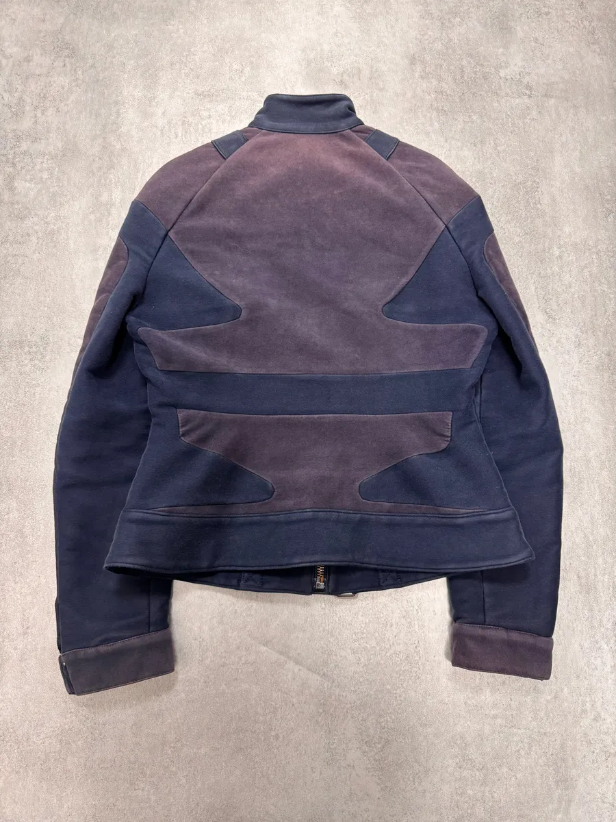 SS2004 Versace Pro Navy & Purple Biker Jacket - Image 4