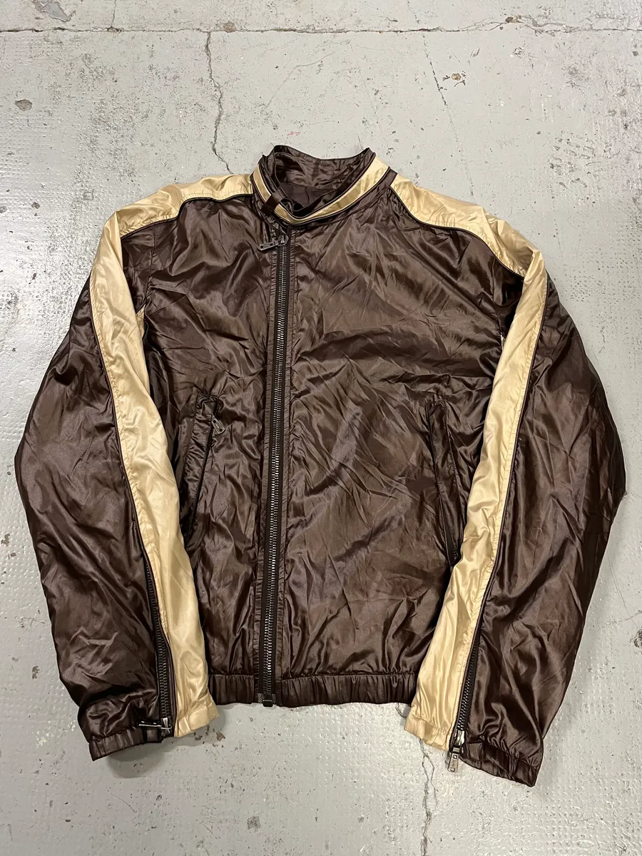 SS2004 Yves Saint Laurent Asymmetrical Zip Nylon Bomber Jacket