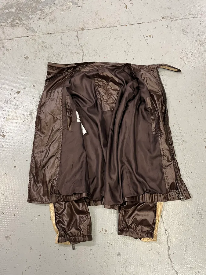 SS2004 Yves Saint Laurent Asymmetrical Zip Nylon Bomber Jacket - Image 10