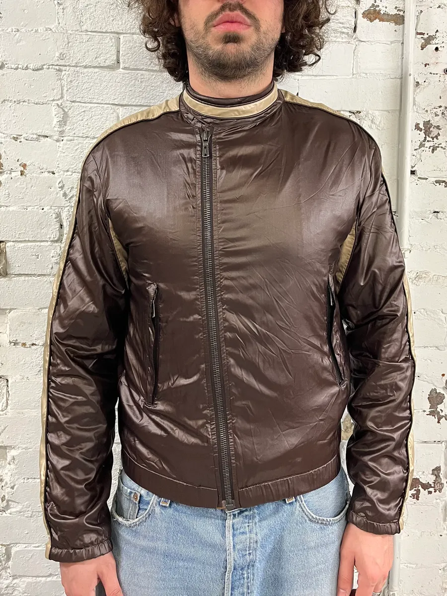 SS2004 Yves Saint Laurent Asymmetrical Zip Nylon Bomber Jacket - Image 2