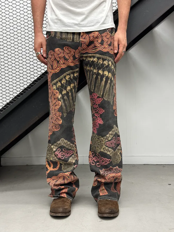 SS2005 Cavalli Black Medieval Ornamental Pants