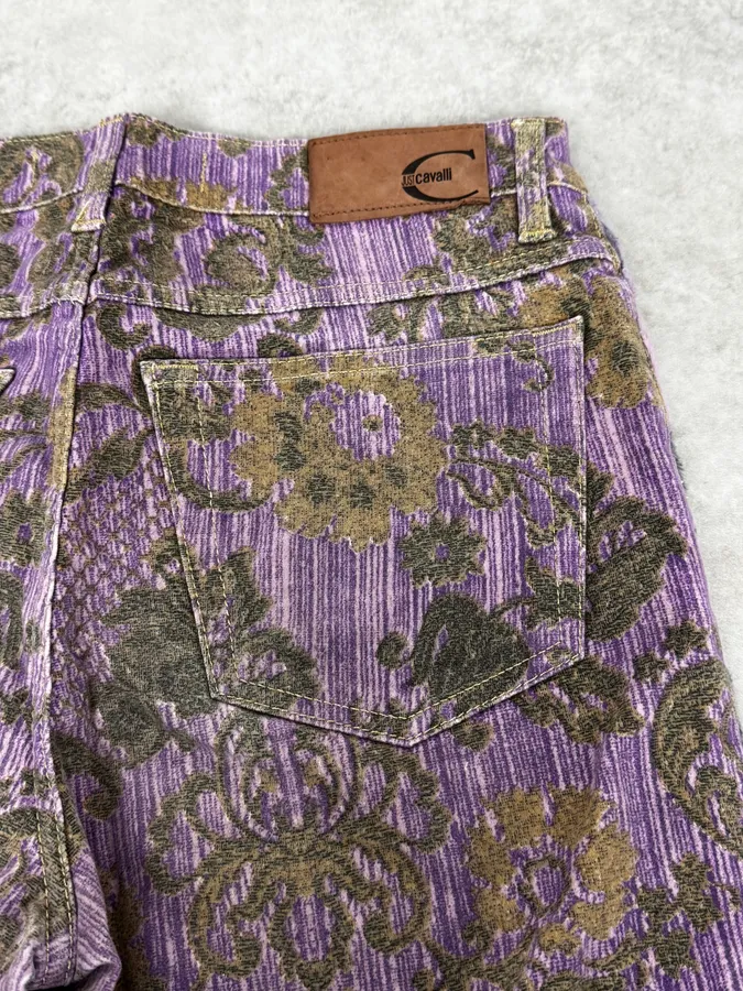 SS2005 Cavalli Peninsula Pink Velvet Pants - Image 11