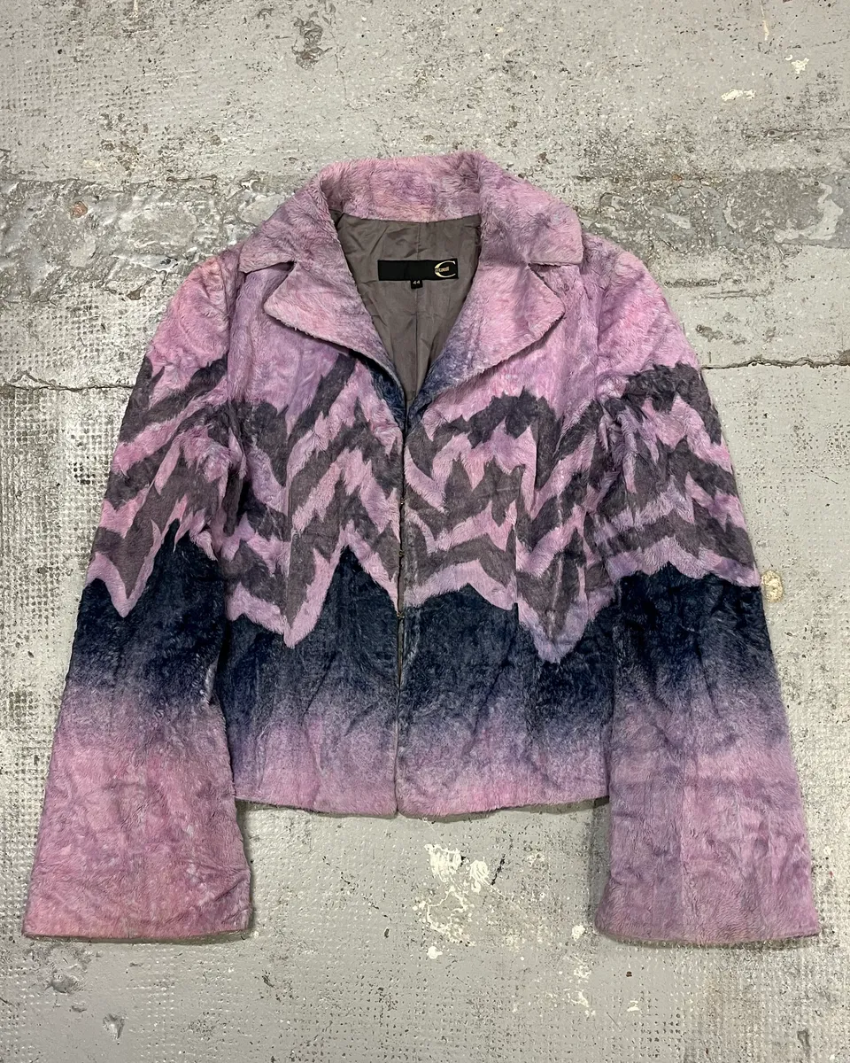 SS2005 Cavalli Pink Peninsula Faux Fur Blazer Jacket - Image 3