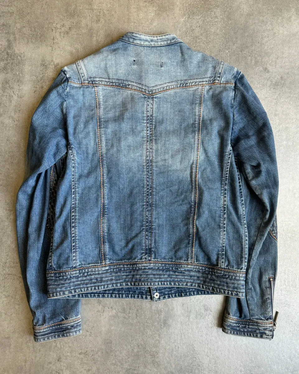 SS2005 Cavalli Sexy Biker Conceptual Denim Jacket - Image 9