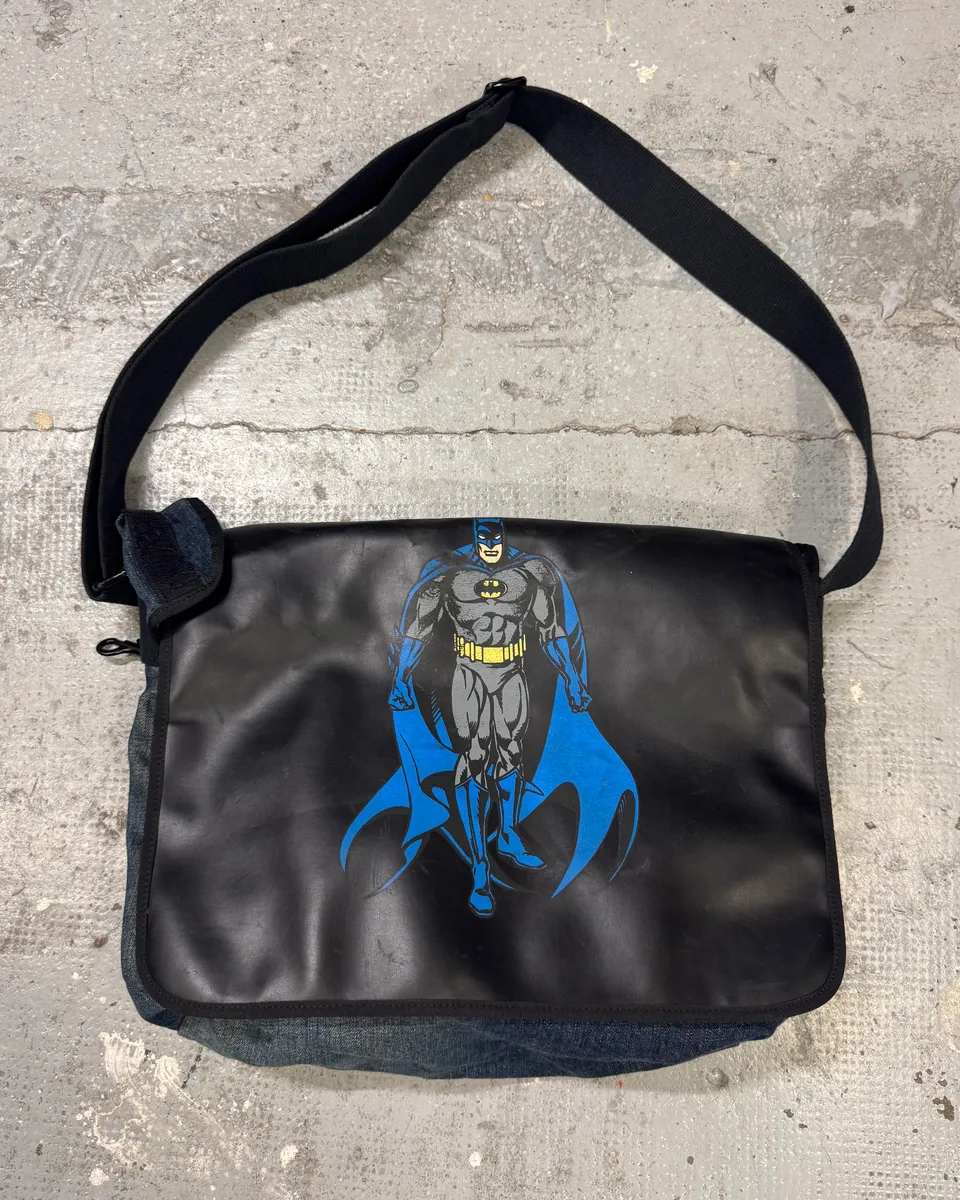 SS2005 Dolce & Gabbana Batman Black Denim Shoulder Bag