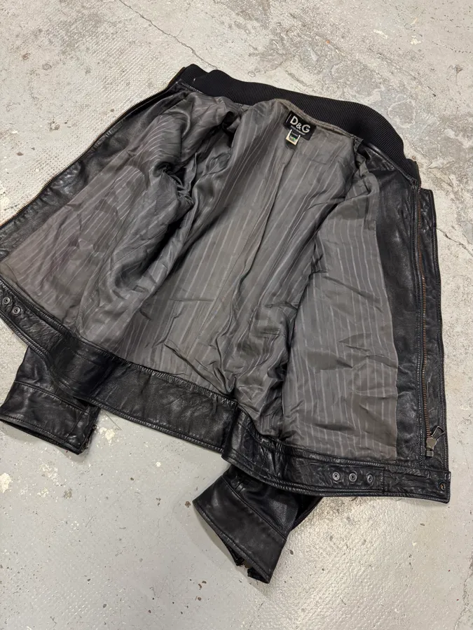 SS2005 Dolce & Gabbana Biker Milano Leather Jacket - Image 6