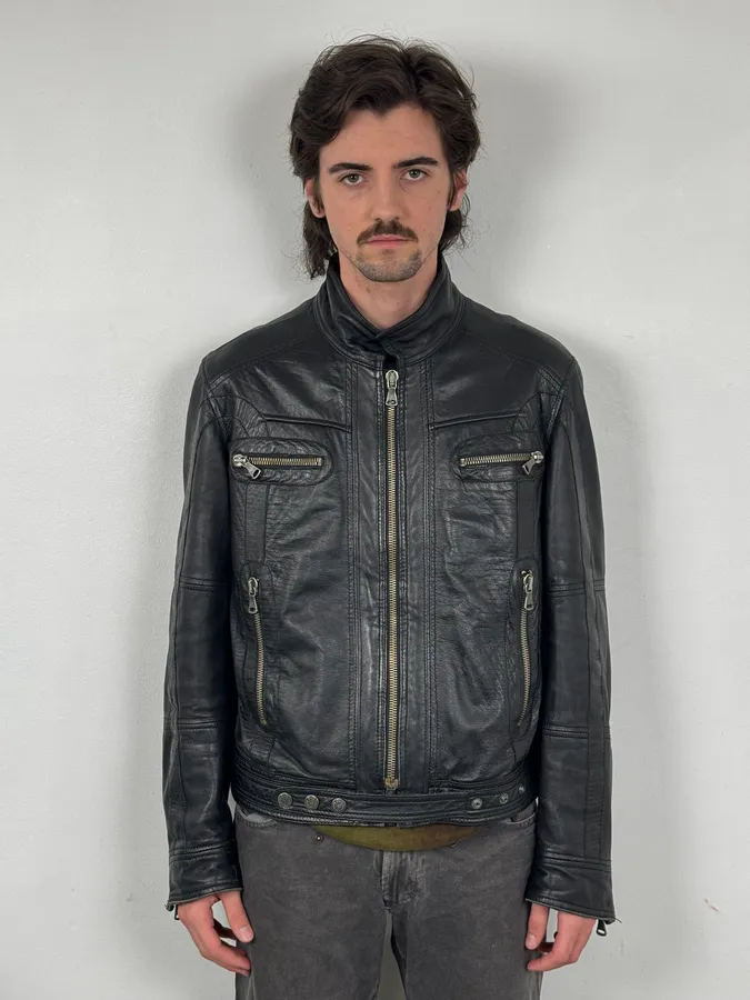 SS2005 Dolce & Gabbana Black Technical Leather Jacket - Image 2
