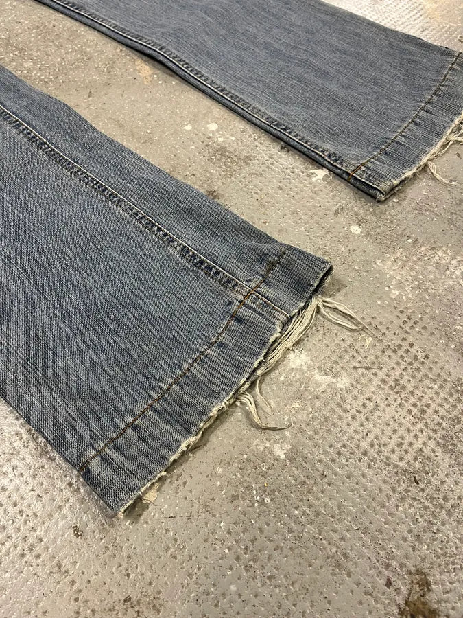 SS2005 Dolce & Gabbana Blue Distressed Painted Rebel Denim Jeans - Image 6