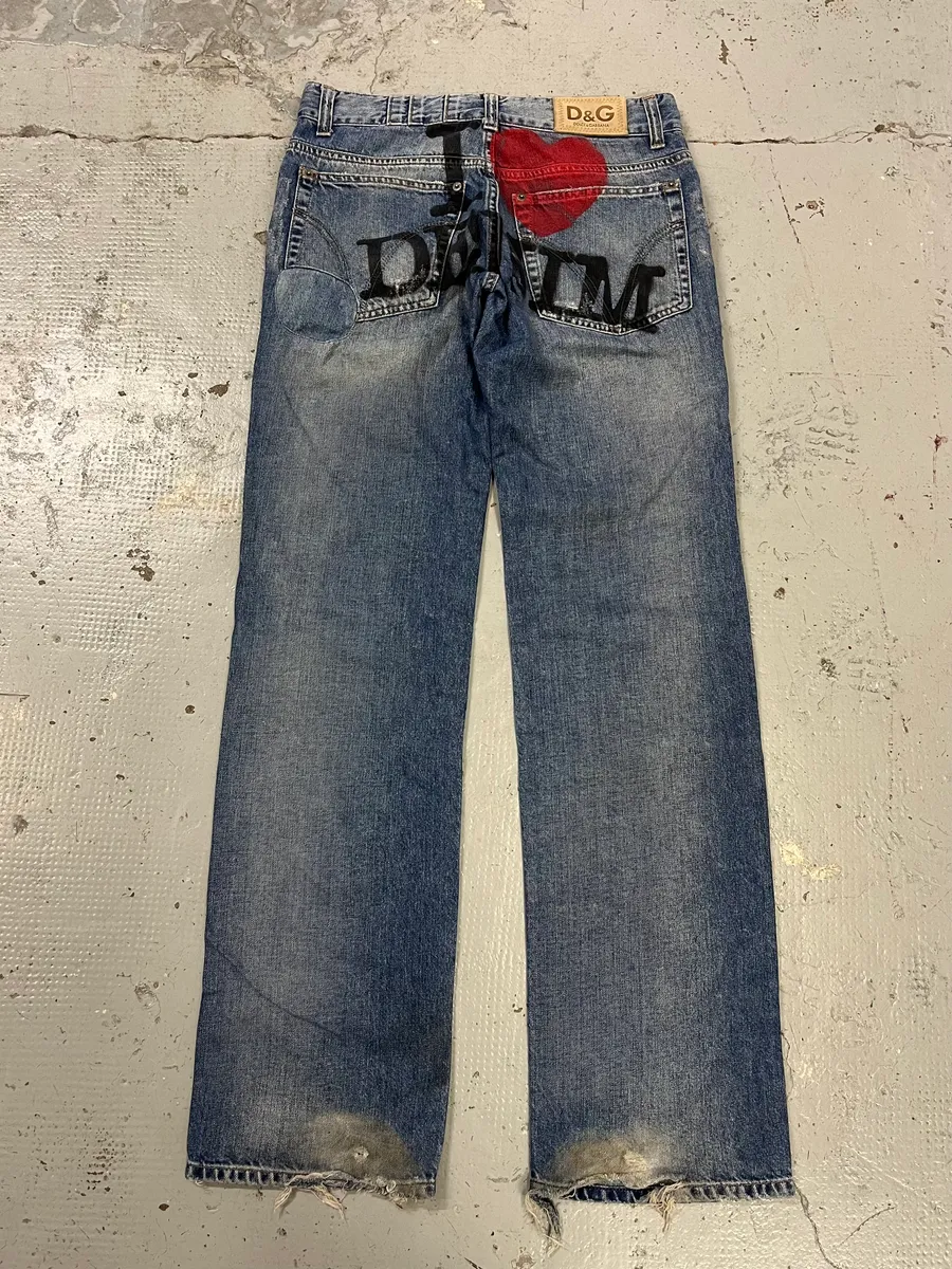 SS2005 Dolce & Gabbana I Love Denim Blue Denim Jeans
