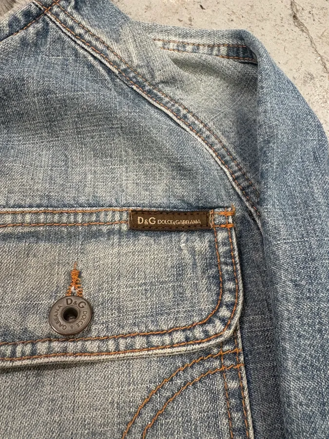 SS2005 Dolce & Gabbana Stonewash Logo Denim Jacket - Image 10