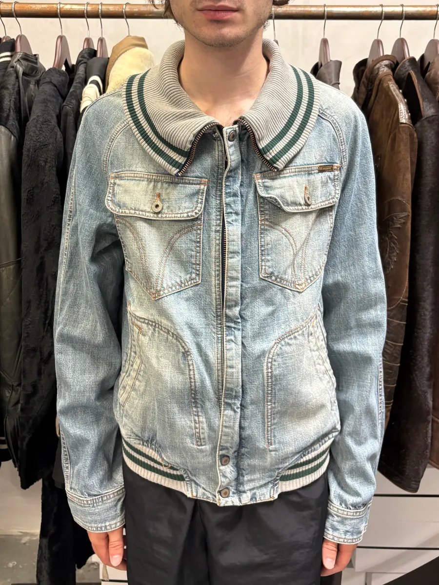 SS2005 Dolce & Gabbana Stonewash Logo Denim Jacket - Image 2