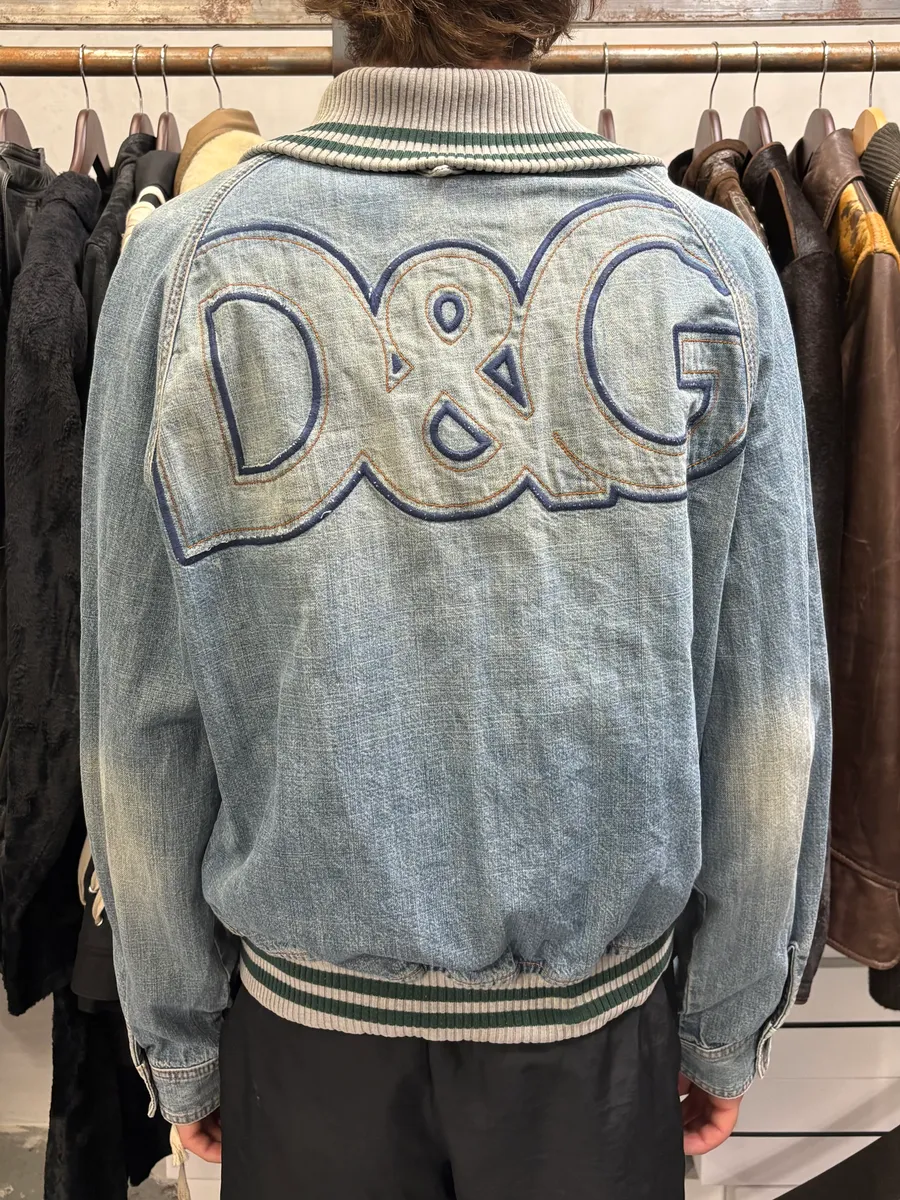 SS2005 Dolce & Gabbana Stonewash Logo Denim Jacket - Image 3