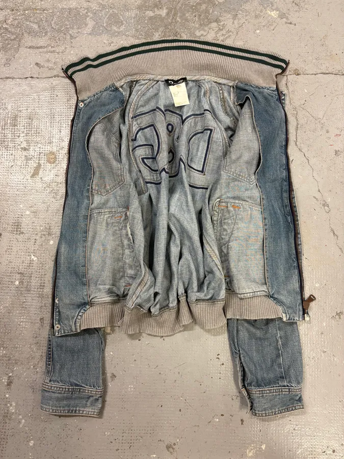 SS2005 Dolce & Gabbana Stonewash Logo Denim Jacket - Image 7