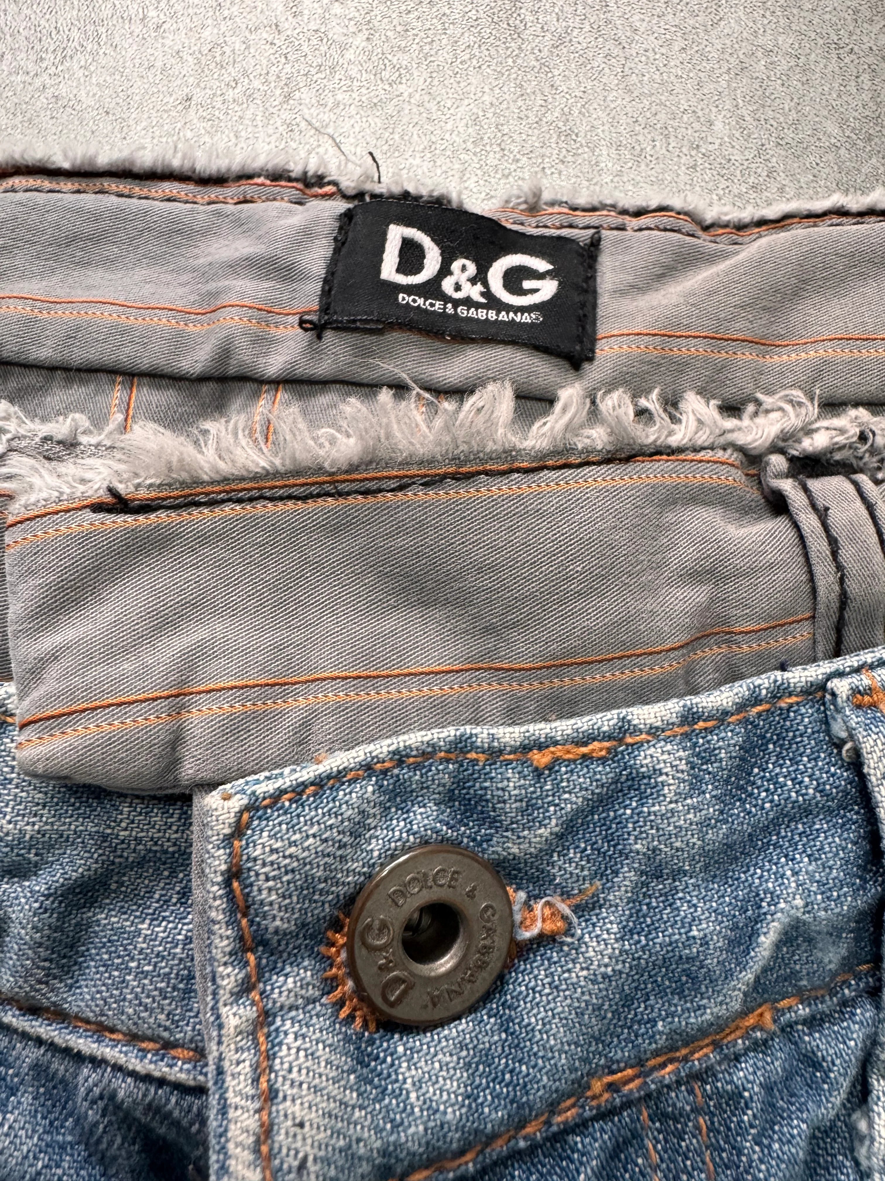 SS2005 Dolce & Gabbana Sun Faded Double Waist Denim Jeans - Image 4