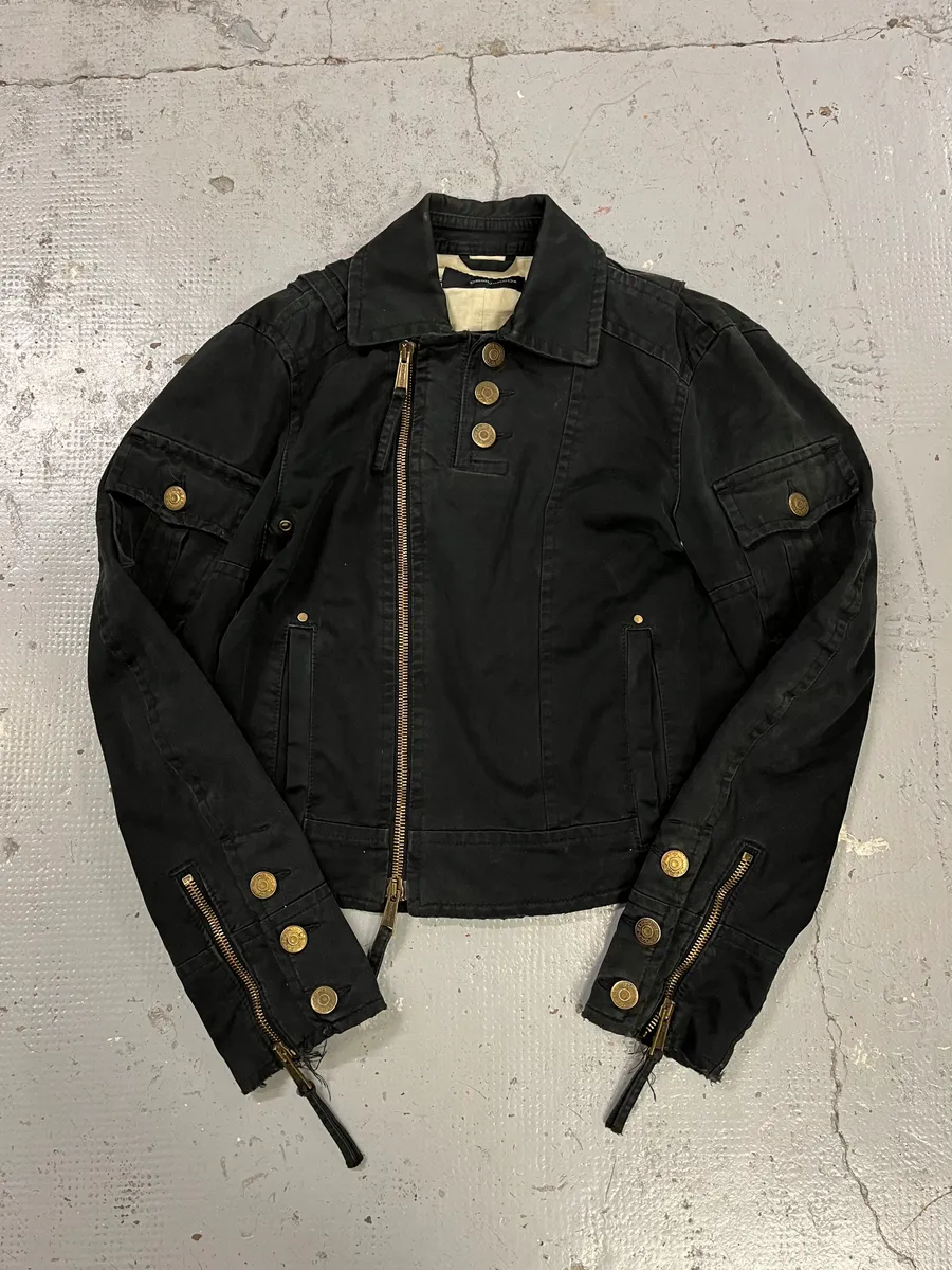 SS2005 Dsquared2 Asymmetrical Biker Black Jacket - Image 4