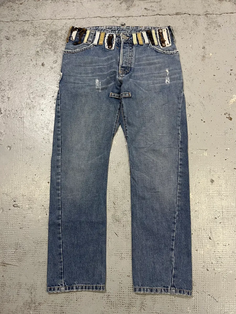 SS2005 Dsquared2 DCDC Multi Belt Loop Blue Jeans