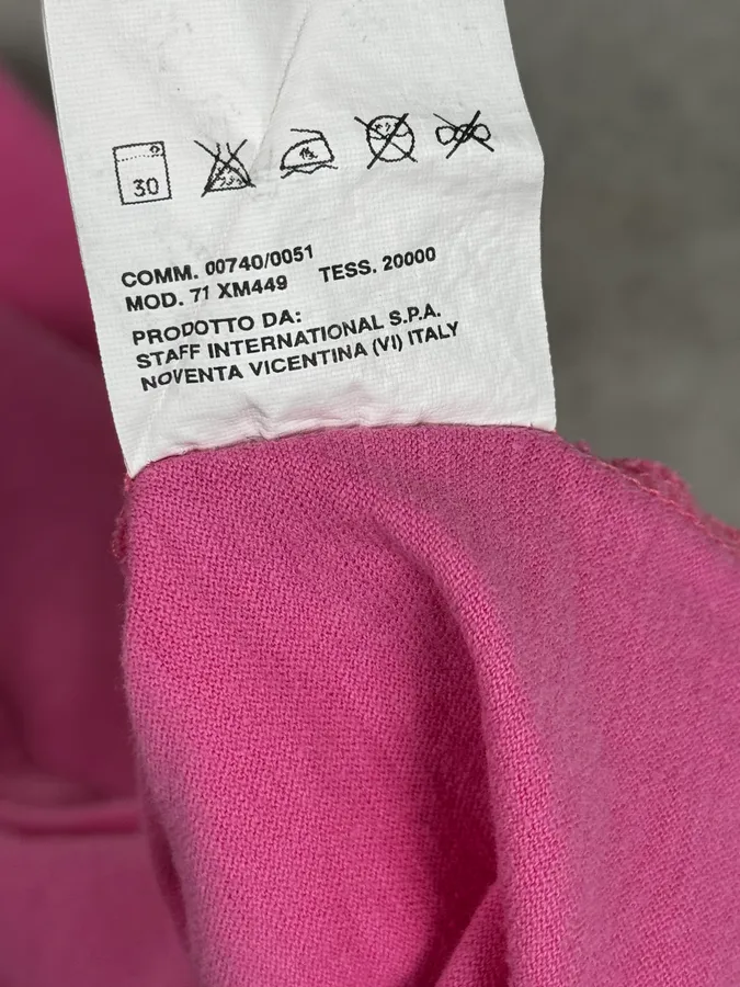 SS2005 Dsquared2 Pink «Mr Catenacci » Print Longsleeve Polo - Image 13