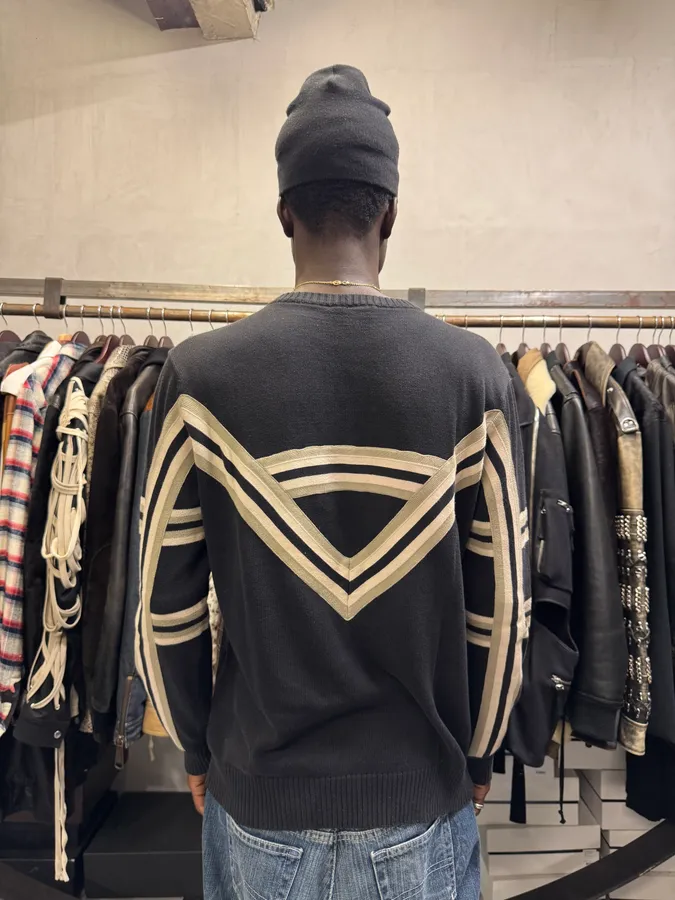 SS2005 Emporio Armani Black Contemporary Lined Sweater - Image 4