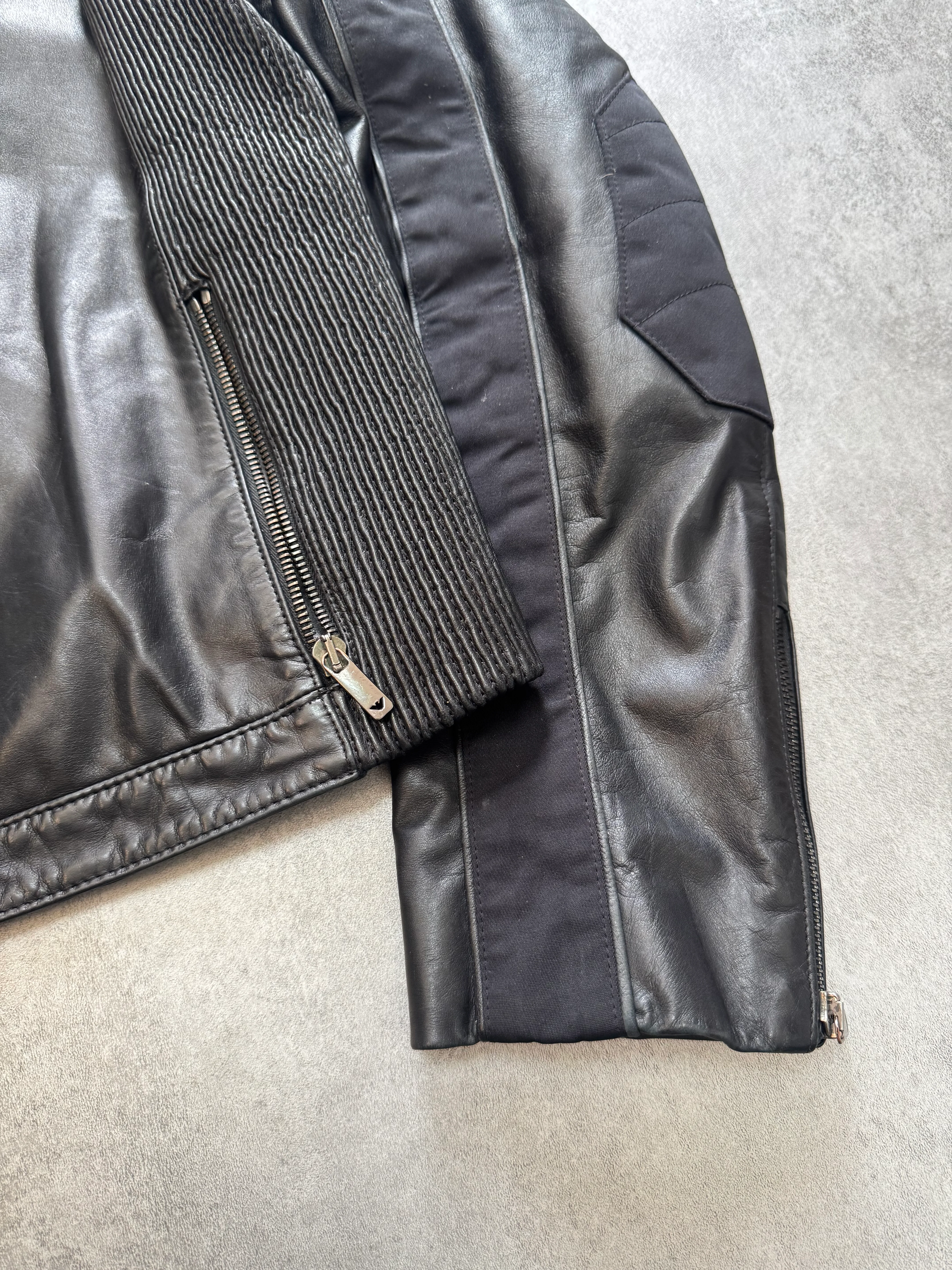 SS2005 Emporio Armani Technical Hybrid Leather Jacket - Image 2