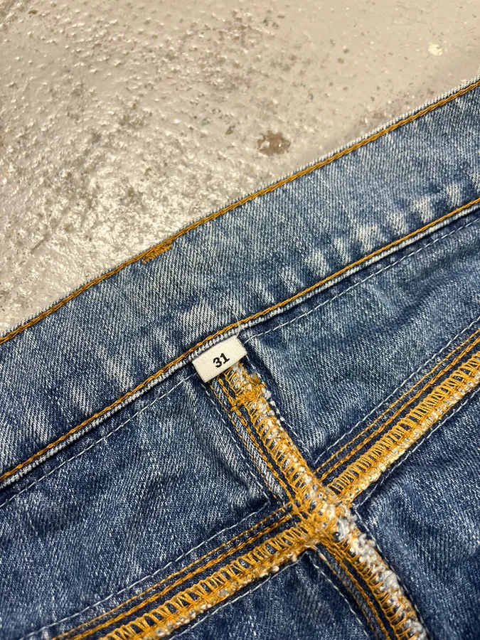SS2005 Maison Margiela H&M Reissue Blue Distressed Denim Jeans - Image 12